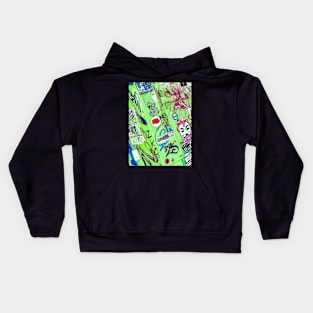 Green Graffiti Street Art Sticker Tag NYC Kids Hoodie